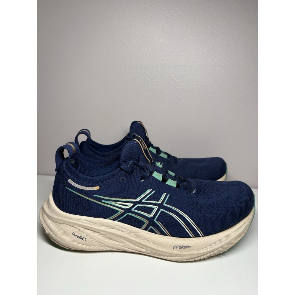 Asics Gel-Nimbus 26 Women's Blue Green Running Shoes Sneakers‎ - Size 9.5 Wide